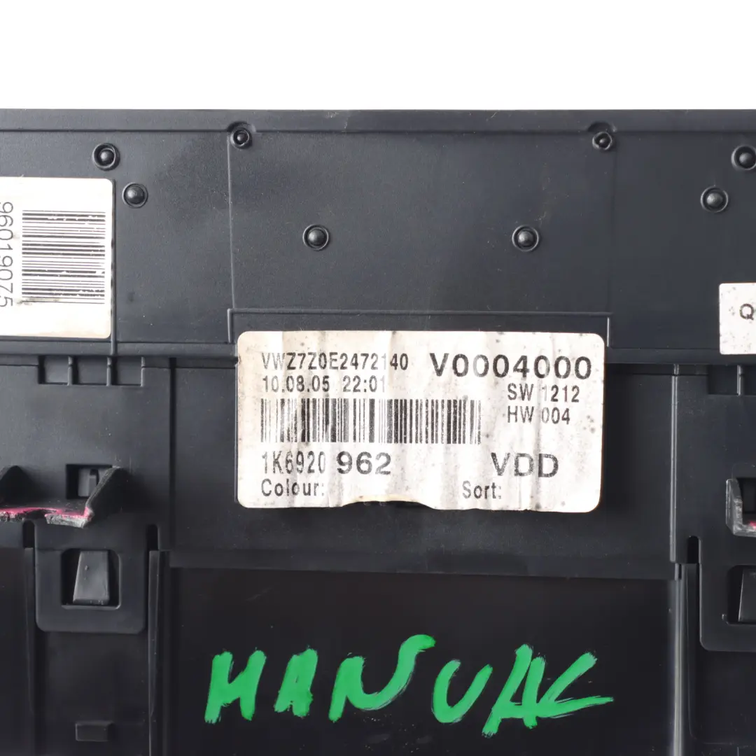 Mk5 Petrol Instrument Cluster Speedo Clocks Manual to Volkswagen Golf GTI with Part number 1K6920962 Volkswagen Golf GTI Mk5 Petrol Instrument Cluster Speedo Clocks Manual - SKU RHD-1K6920962 - Part number 1K6920962