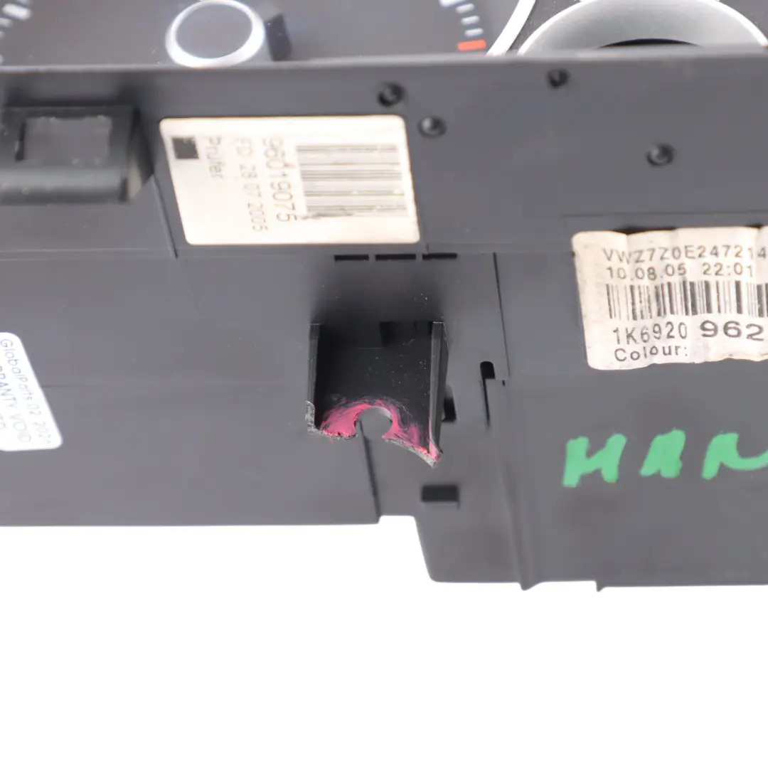 Mk5 Petrol Instrument Cluster Speedo Clocks Manual to Volkswagen Golf GTI with Part number 1K6920962 Volkswagen Golf GTI Mk5 Petrol Instrument Cluster Speedo Clocks Manual - SKU RHD-1K6920962 - Part number 1K6920962