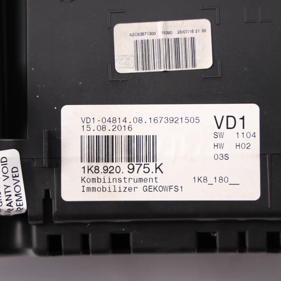Mk3 Speedometer Instrumental Cluster Clock Manual Diesel to VW Scirocco with Part number 1K8920975K VW Scirocco Mk3 Speedometer Instrumental Cluster Clock Manual Diesel - SKU RHD-1K8920975K - Part number 1K8920975K