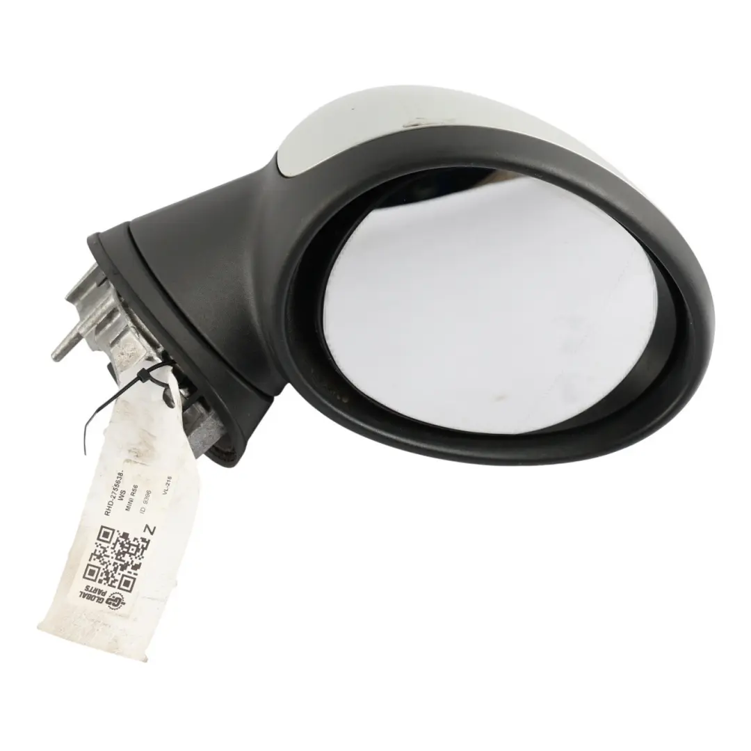 Right Door Wing Mirror O/S 5 Pins White Silver - A62 to Mini Cooper R55 R56 R57 with Part number 2755638 Mini Cooper R55 R56 R57 Right Door Wing Mirror O/S 5 Pins White Silver - A62 - SKU RHD-2755638-WS - Part number 2755638