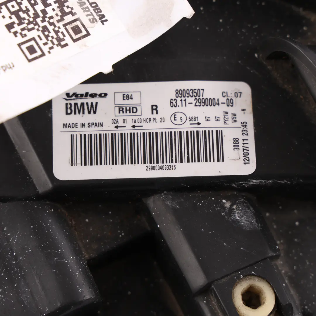 Headlight Headlamp Lamp Light Front Right O/S to BMW X1 E84 with Part number 2990004 BMW X1 E84 Headlight Headlamp Lamp Light Front Right O/S - SKU RHD-2990004-1 - Part number 2990004