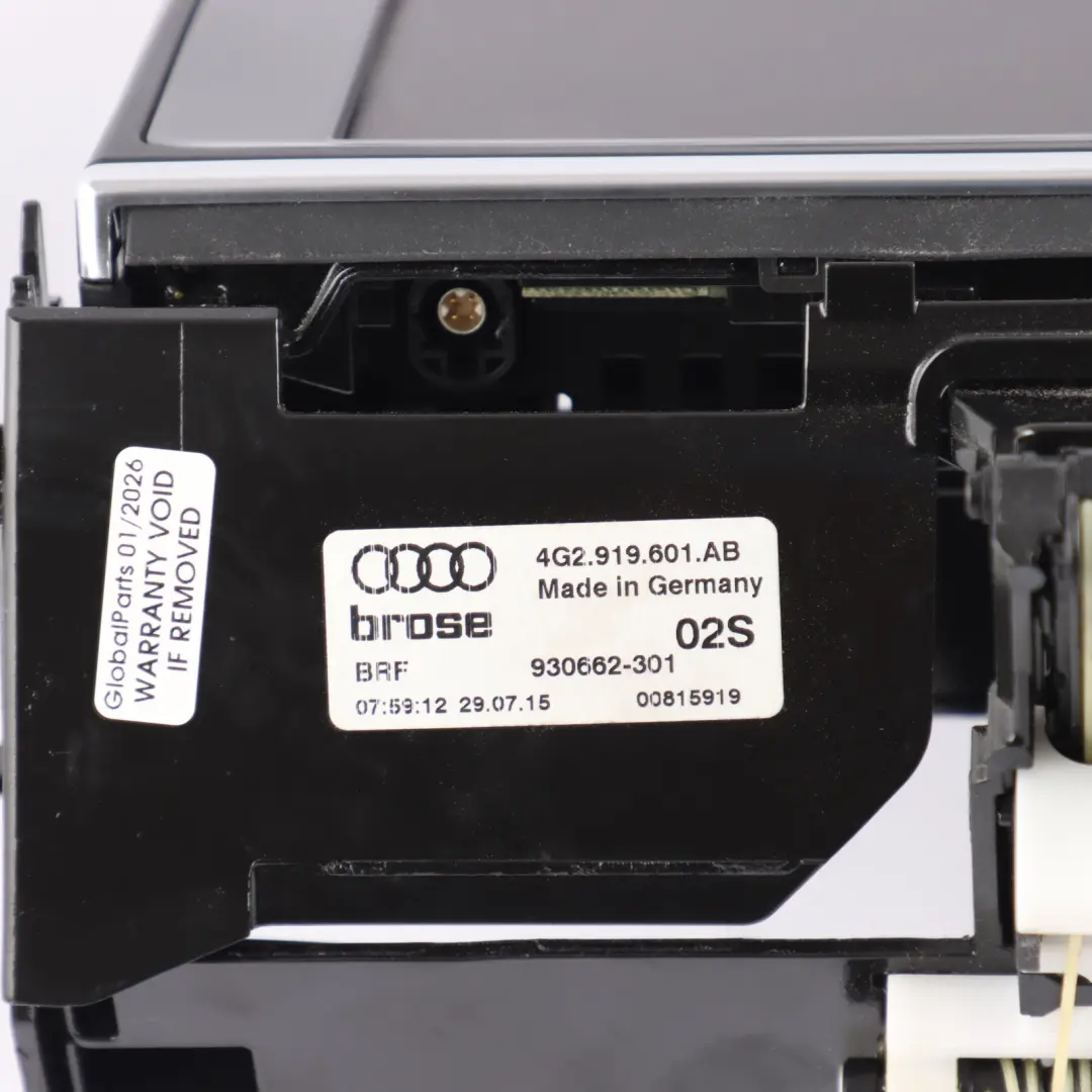 Audi A7 4G Dashboard MMI Multimedia Display Screen 8" - SKU RHD-4G5919607D - Part number 4G5919607D