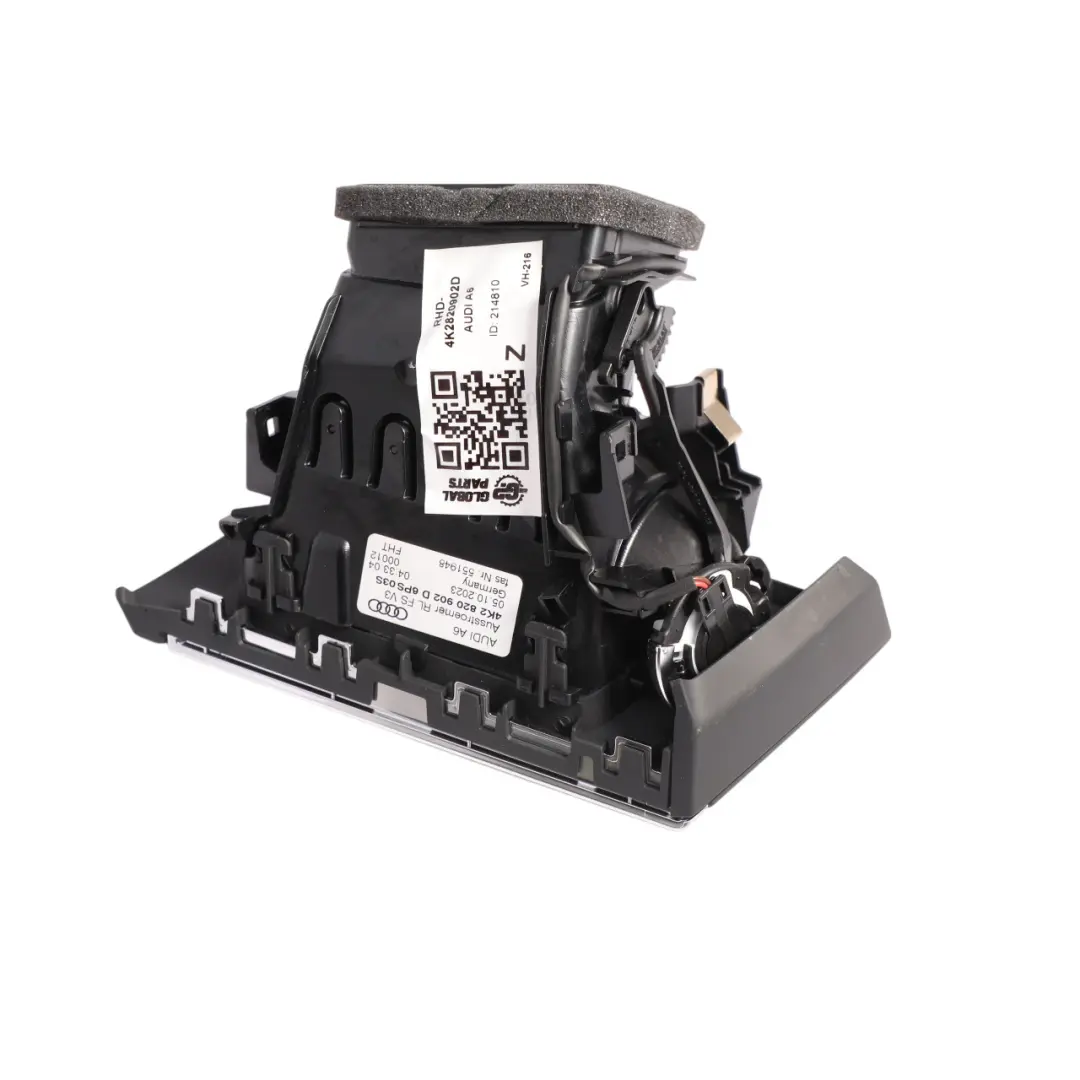 Dashboard Air Vent Duct Grille Panel Trim Right O/S to Audi A6 C8 with Part number 4K2820902D Audi A6 C8 Dashboard Air Vent Duct Grille Panel Trim Right O/S - SKU RHD-4K2820902D - Part number 4K2820902D