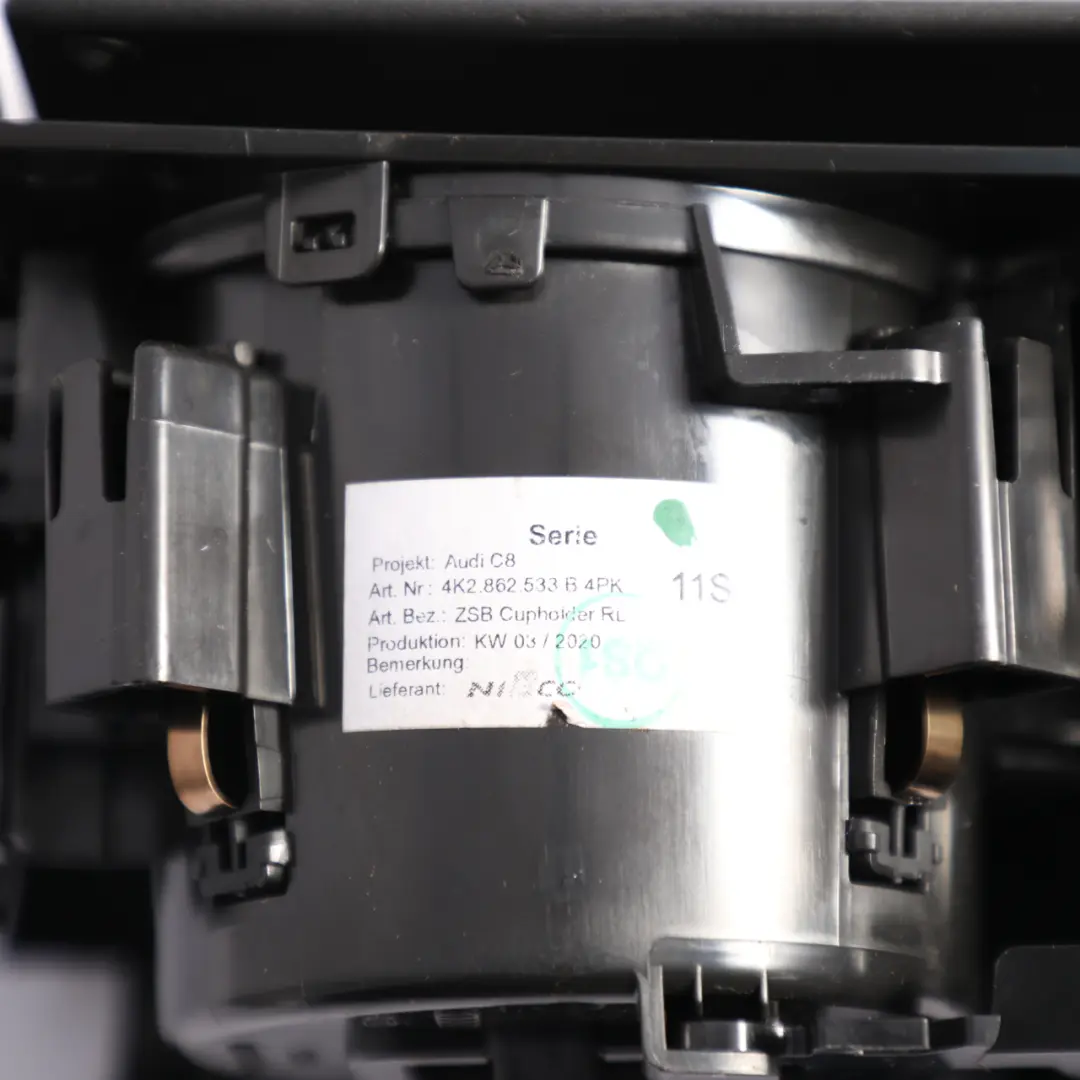 Centre Console Cup Holder Insert Trim Cover Panel 4K2862533 to Audi A6 C8 with Part number 4K2862533B Audi A6 C8 Centre Console Cup Holder Insert Trim Cover Panel 4K2862533 - SKU RHD-4K2862533B - Part number 4K2862533B