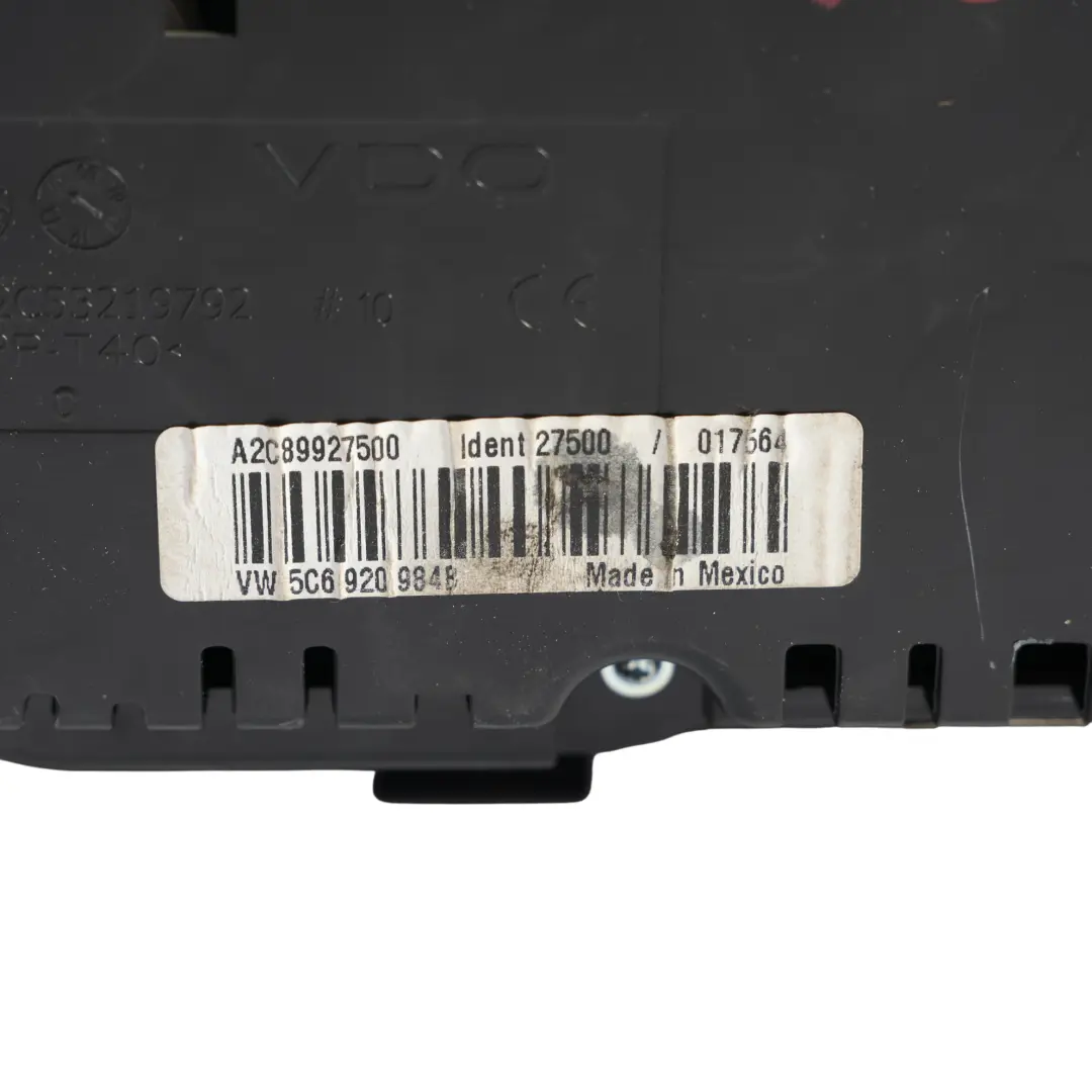 Instrument Cluster Speedometer to Volkswagen Jetta A6 Diesel Manual with Part number 5C6920984B Volkswagen Jetta A6 Diesel Manual Instrument Cluster Speedometer - SKU RHD-5C6920984B - Part number 5C6920984B