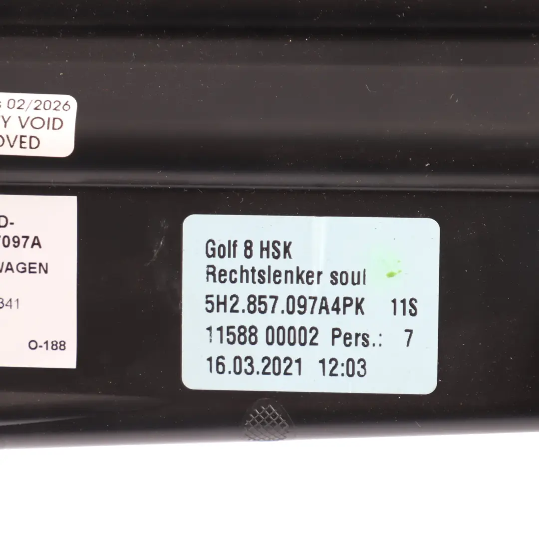 Volkswagen VW Golf Mk8 Glove Box Storage Compartment Glovebox - SKU RHD-5H2857097A - Part number 5H2857097A