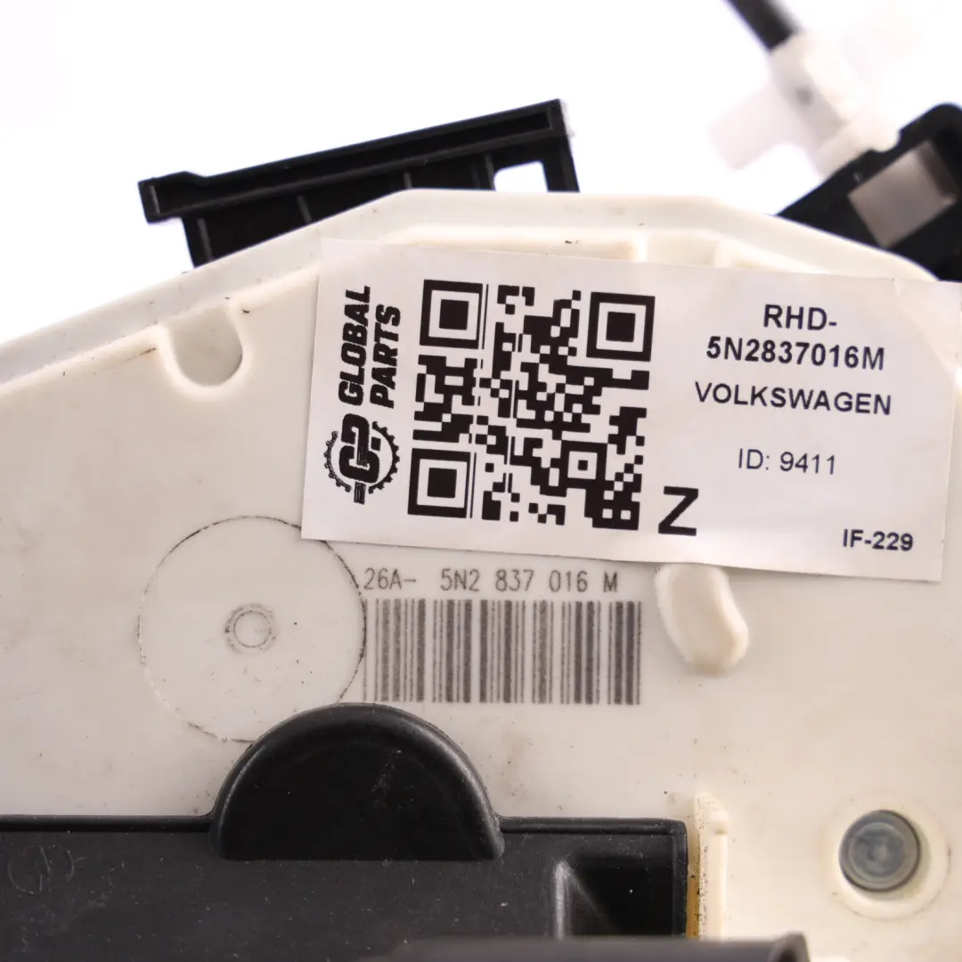 Volkswagen Scirocco Mk3 Front Door Lock Latch Mechanism Right O/S - SKU RHD-5N2837016M - Part number 5N2837016M