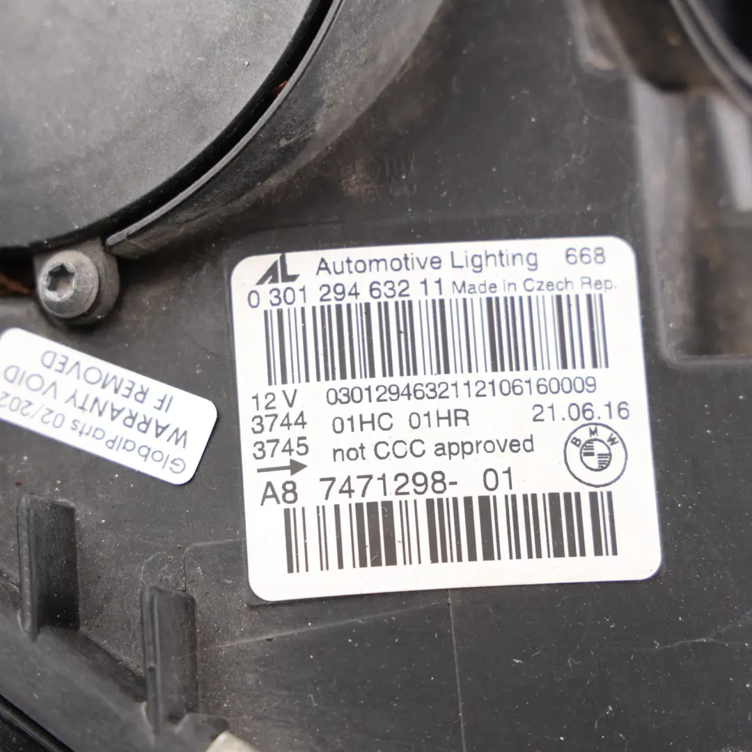 BMW 6 F12 LCI Front Headlight Headlamp Right O/S - SKU RHD-7471298 - Part number 7471298