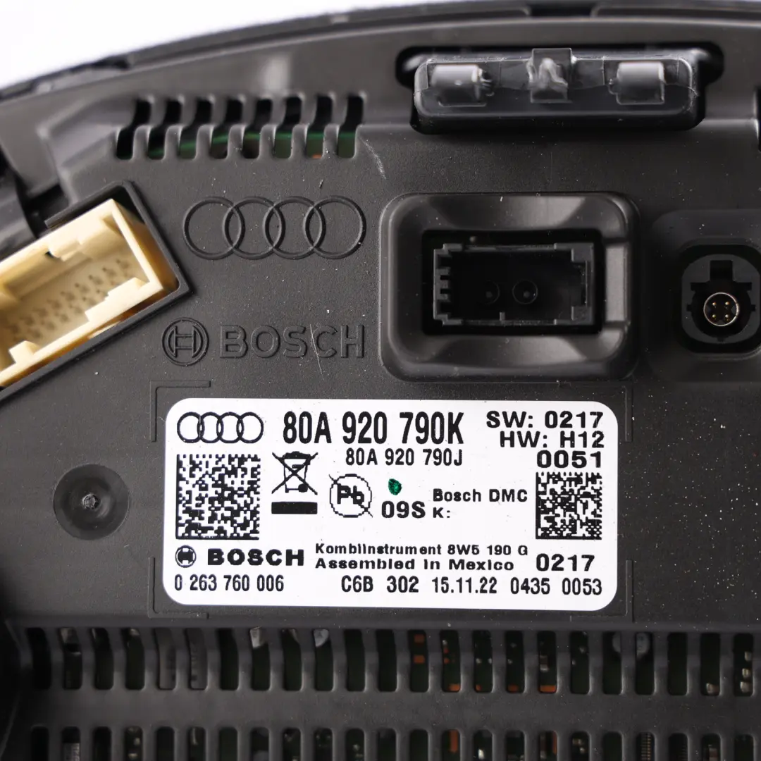 Audi Q5 FY Instrument Cluster Clocks Display Screen Diesel Automatic - SKU 80A920790K - Part number 80A920790K
