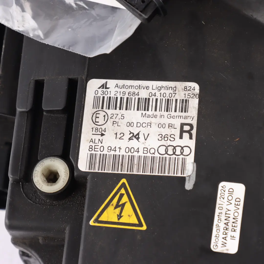 Audi A4 B7 Front Headlight Headlamp Light Lamp Halogen Right O/S - SKU RHD-8E0941004BQ - Part number 8E0941004BQ