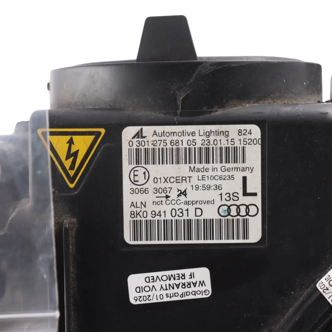 Audi A4 B8 Front Lamp Headlight Headlamp Left N/S Passenger Side - SKU RHD-8K0941031D - Part number 8K0941031D