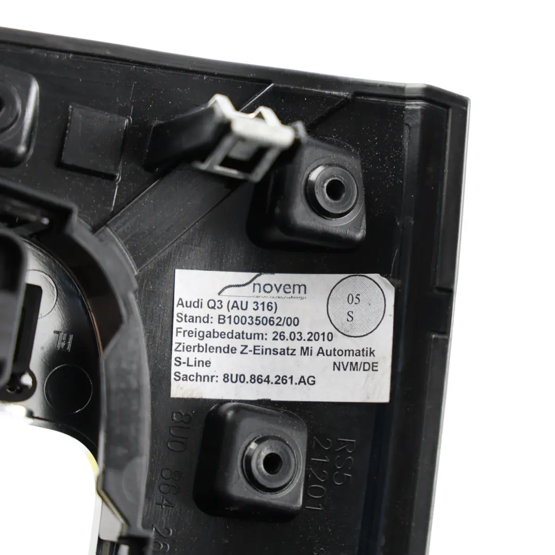 Audi Q3 8U Gear Selector Automatic Gearbox Plate Surround Trim - SKU RHD-8P2713463A-4 - Part number 8P2713463A