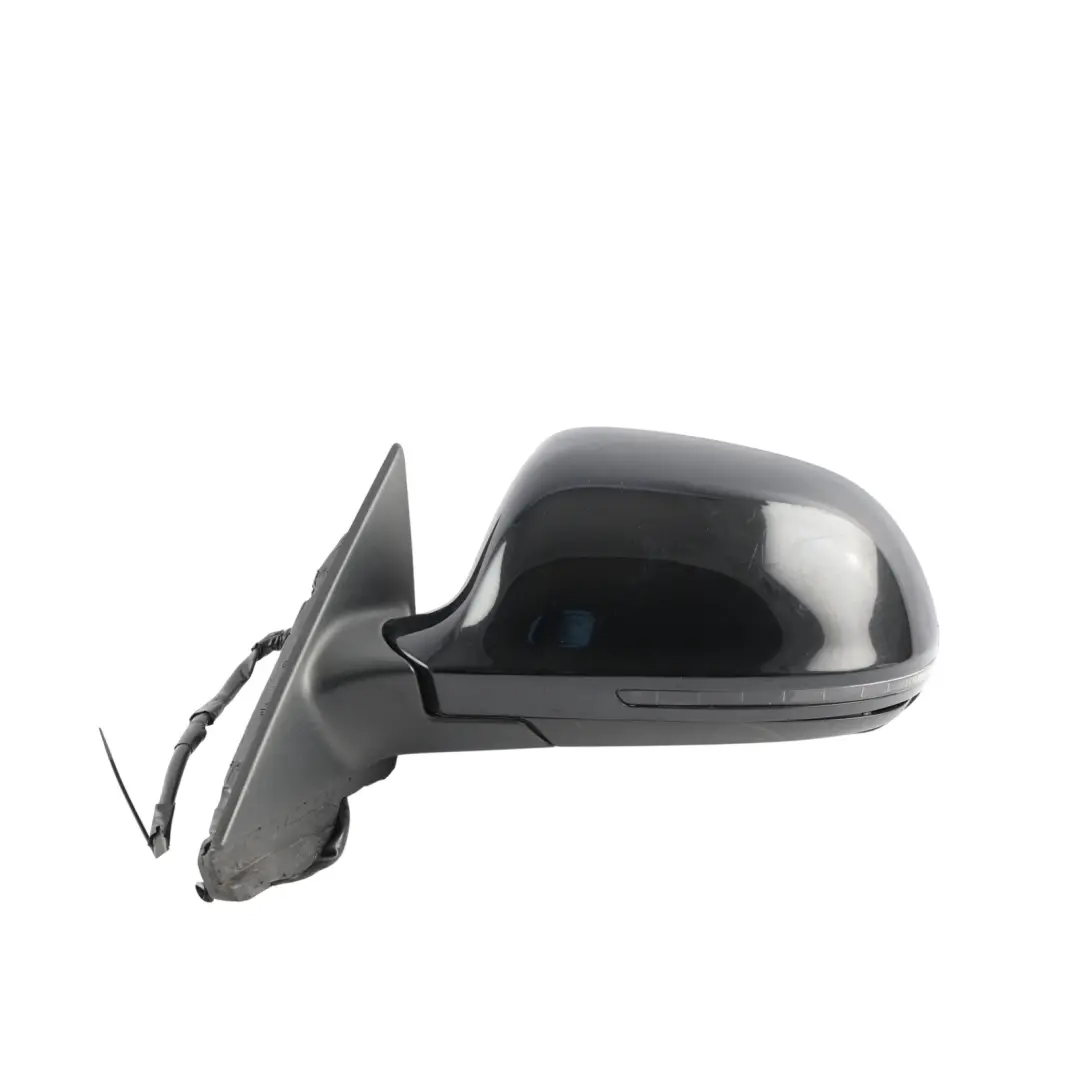 Audi A3 8P Door Wing Mirror Glass Left N/S Brilliant Black Metallic - Y9B - SKU RHD-8P2858531EB-BBL - Part number 8P2858531EB