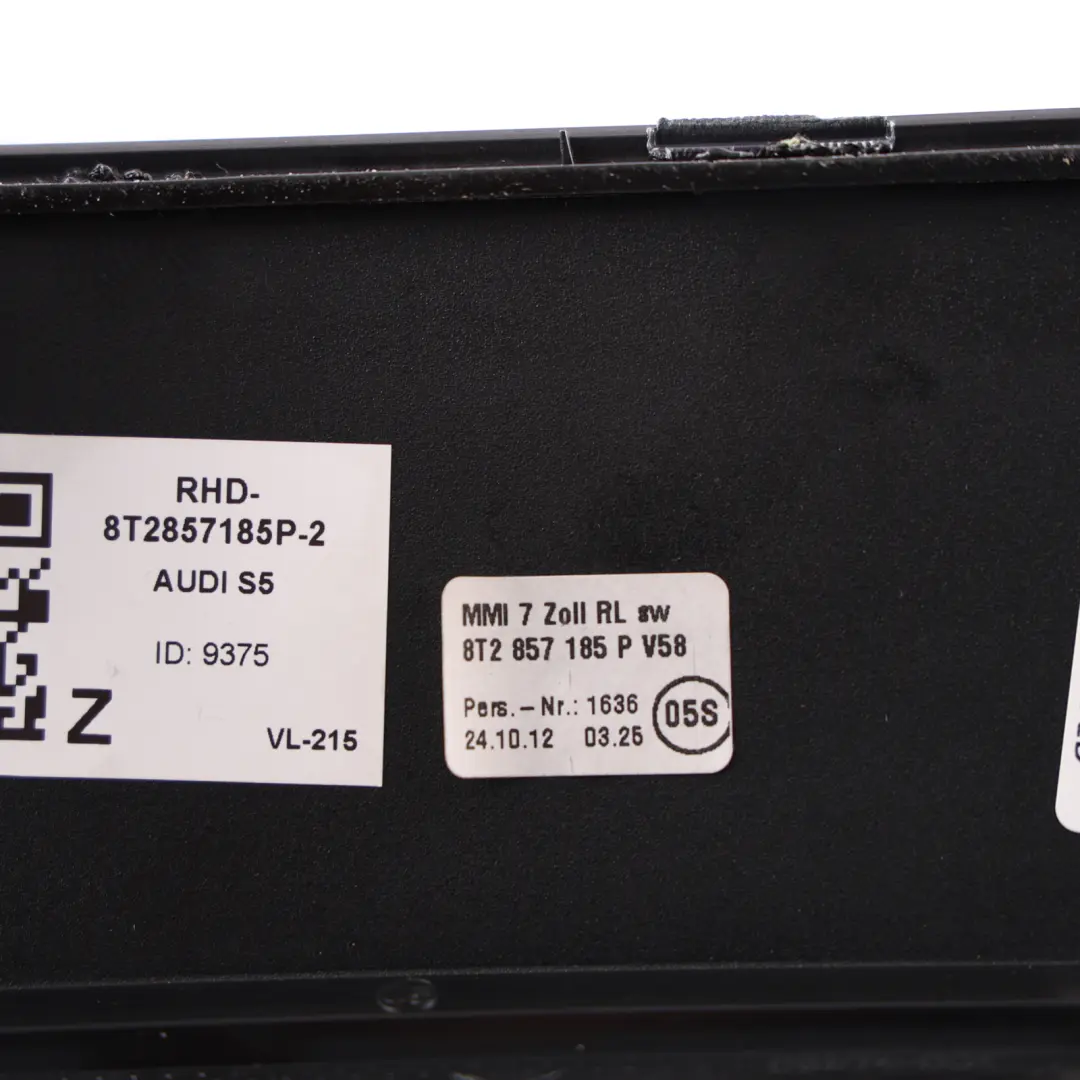 Audi A5 8T Dashboard Display Srceen Surround Trim Cover - SKU RHD-8T2857185P-2 - Part number 8T2857185P