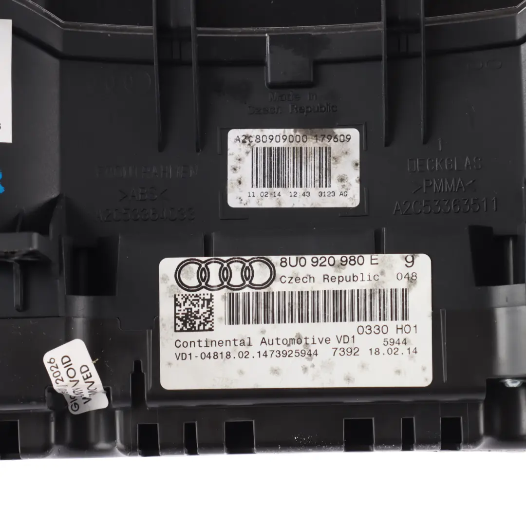 Audi Q3 8U Instrument Cluster Speedo Clocks Diesel Automatic - SKU RHD-8U0920980E - Part number 8U0920980E