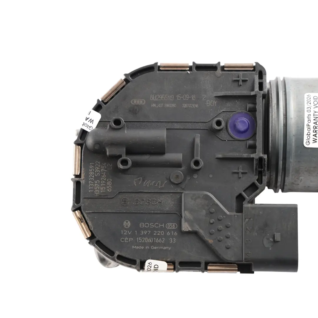 Audi Q3 8U Front Wiper Linkage Motor Electric - SKU RHD-8U2955023-1 - Part number 8U2955023