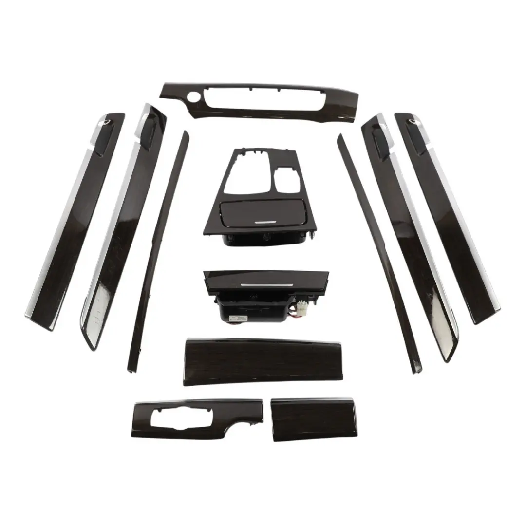 BMW F01 Interior Trim Set Dashboard Console Cover Strip Gleaming Wood Fineline - SKU RHD-9118877-2 - Part number 9118877