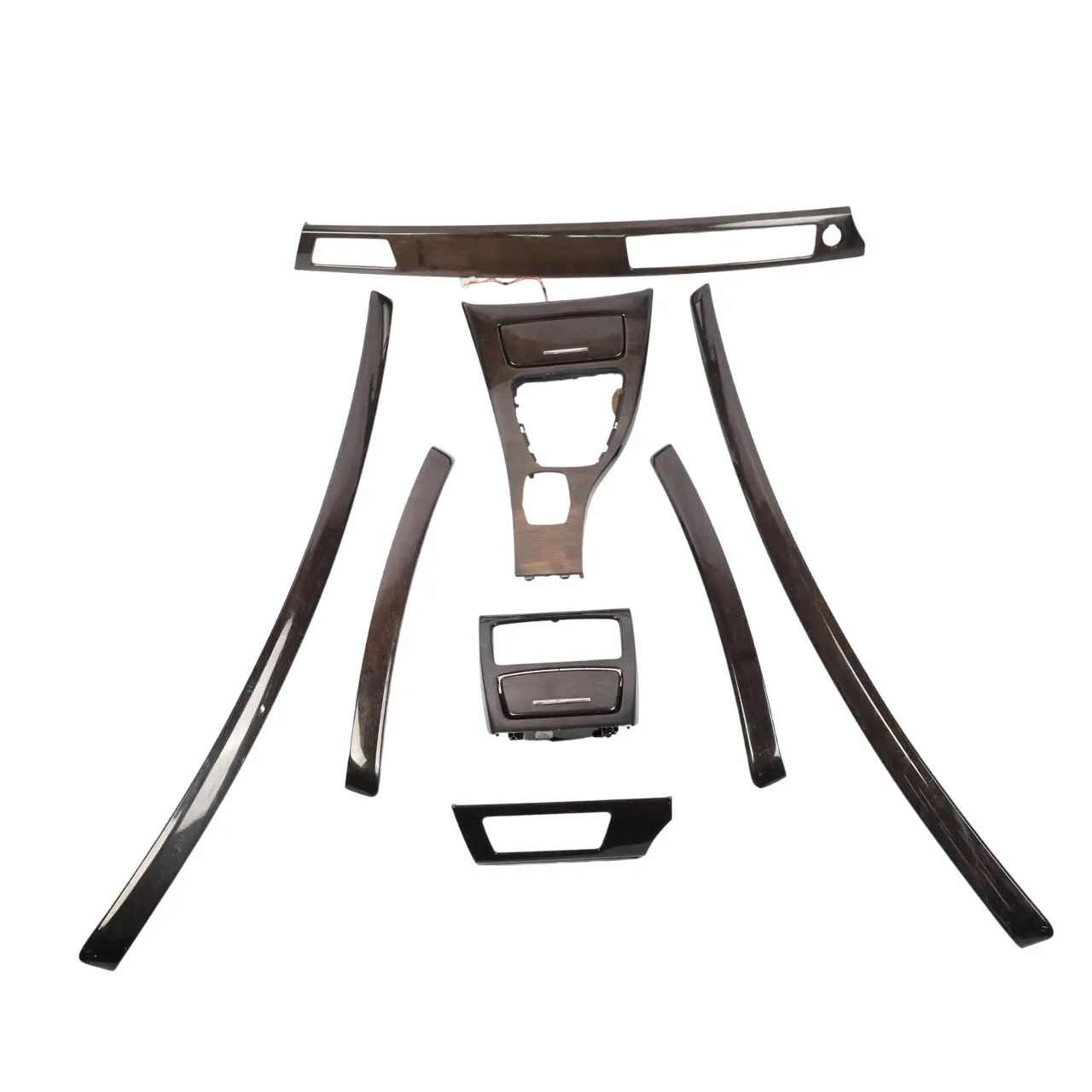 BMW E90 E91 LCI Dashboard Trim Console Strip Set Bamboo Woodgrain 9214798