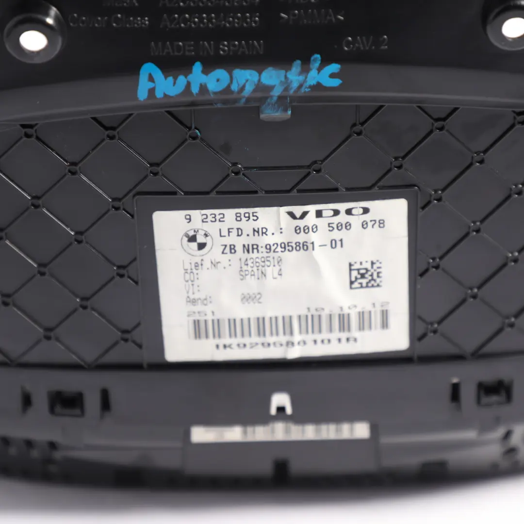 Instrument Cluster Speedo Clocks Automatic MPH to BMW 3 Series F30 F31 with Part number 9232895 BMW 3 Series F30 F31 Instrument Cluster Speedo Clocks Automatic MPH - SKU RHD-9295861-1 - Part number 9232895