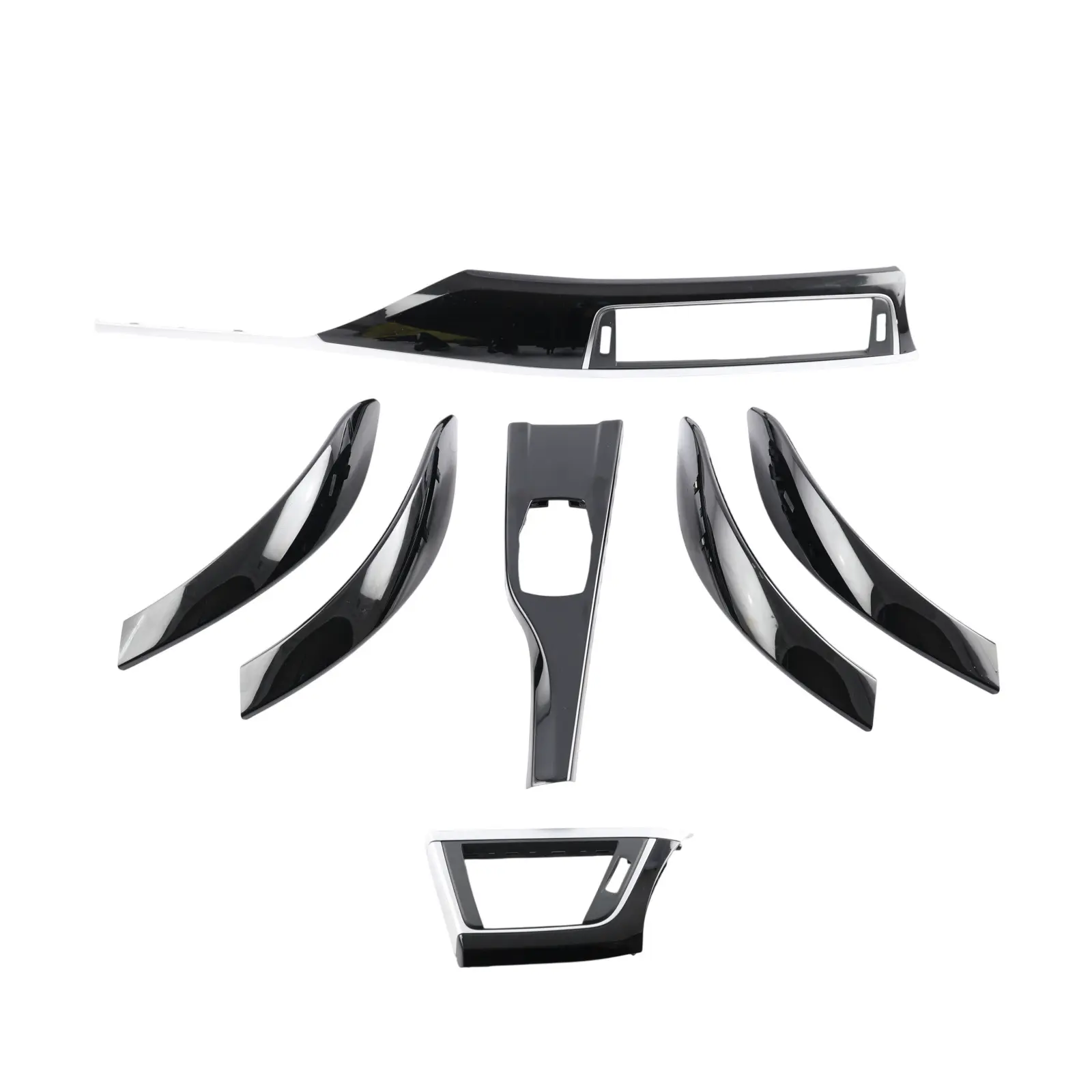 BMW F30 F31 Dashboard Trim Strip Console Cover Panel Perlglanz Chrom Gloss Set