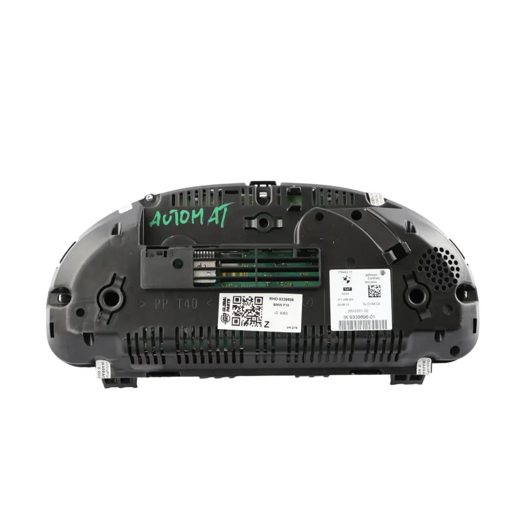 BMW F10 LCI Instrument Cluster Clocks Speedometer Diesel Automatic - SKU RHD-9339896 - Part number 9339896