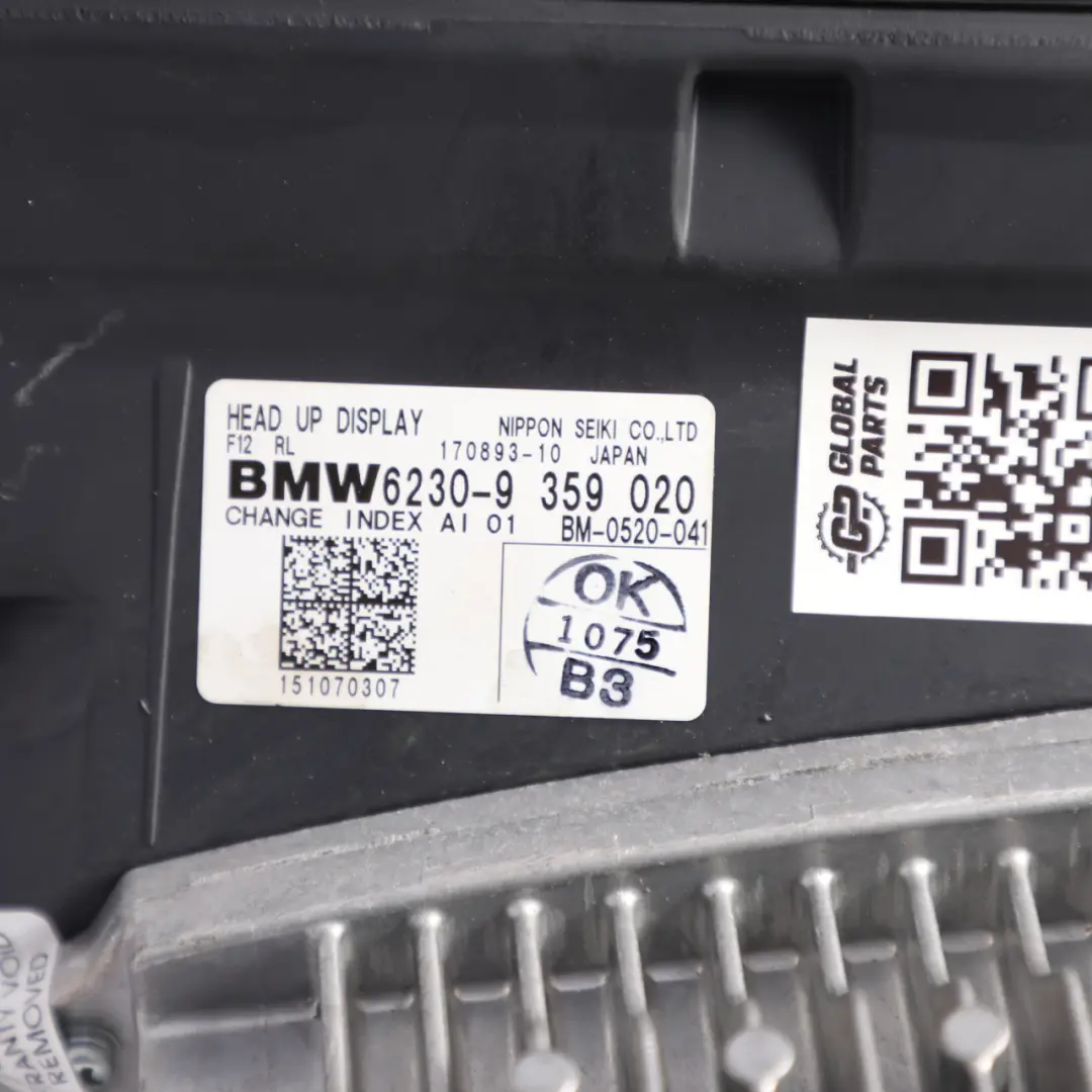 BMW F06 F06N F12 F12 LCI Head Up Display Hud Projector Dash Screen - SKU RHD-9359020 - Part number 9359020