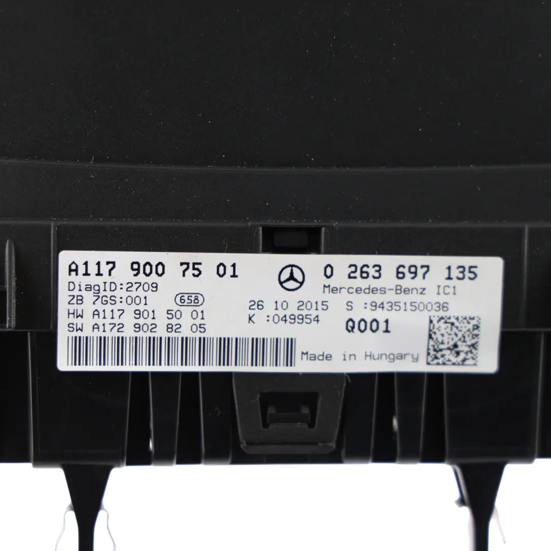 Mercedes C117 Instrument Cluster Speedo Clocks Petrol Automatic - SKU RHD-A1179007501-1 - Part number A1179007501