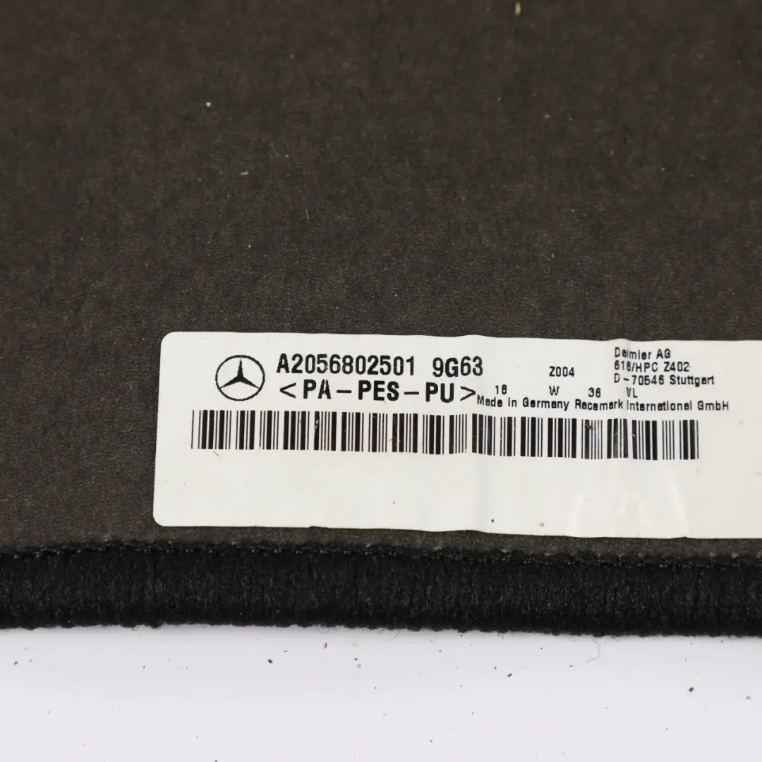 Mercedes W205 AMG Floor Mats Set Interior Front Rear Covers Black - SKU RHD-A2056802501 - Part number A2056802501