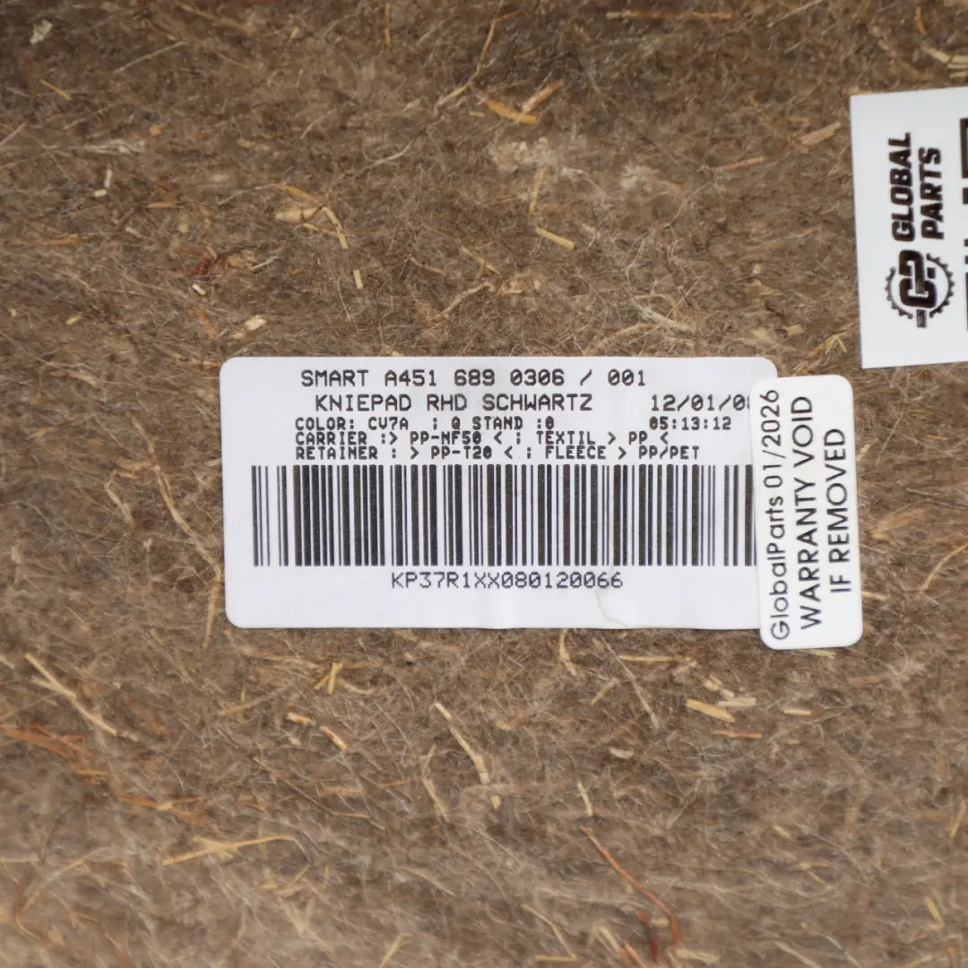 Smart Fortwo C451 Dashboard Knee Pad Kneepad Lower Dash Trim Panel - SKU RHD-A4516890306 - Part number A4516890306