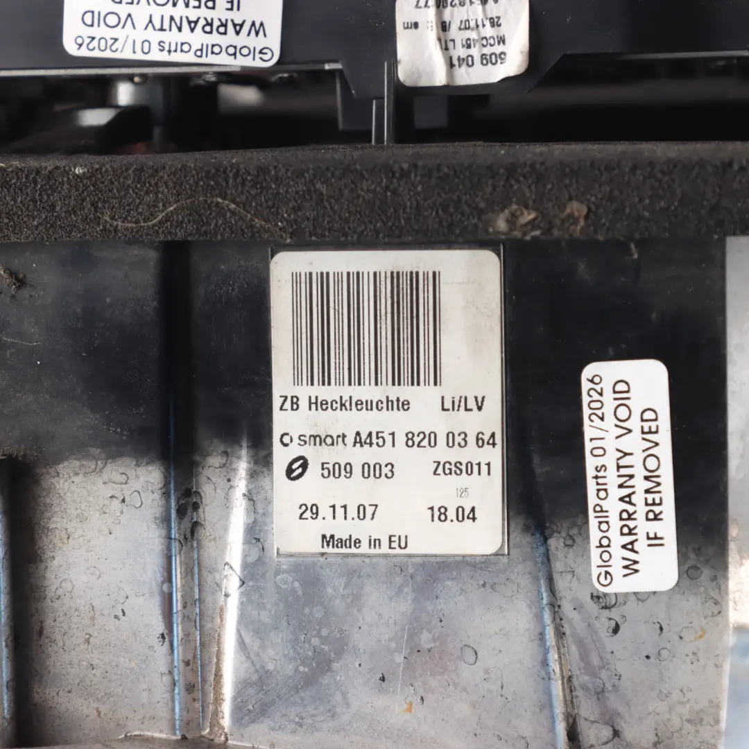 A451 Rear Tail Light Lamp Left N/S to Smart with Part number A4518200364 Smart A451 Rear Tail Light Lamp Left N/S - SKU RHD-A4518200364 - Part number A4518200364