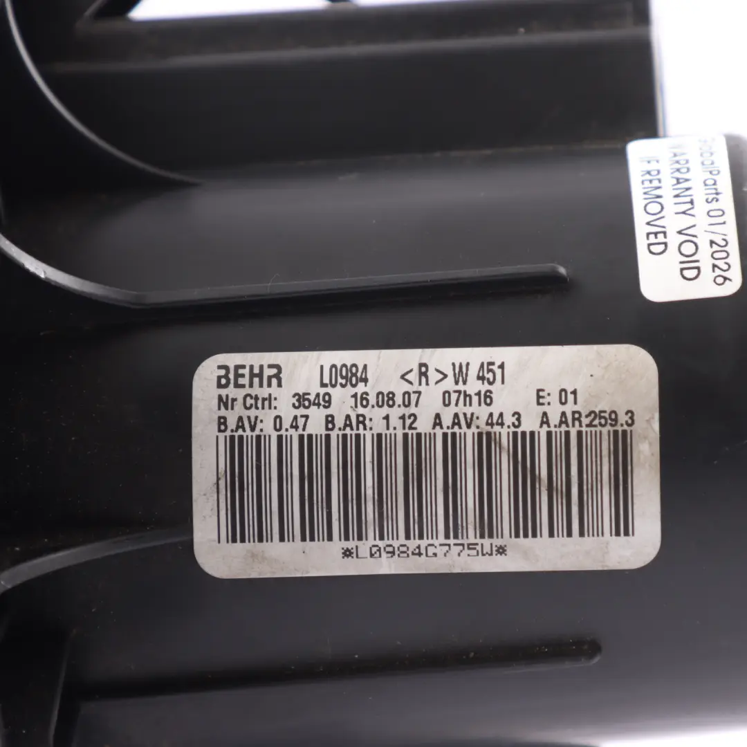 A451 Heater Blower Motor Fan Unit to Smart Fortwo with Part number A4518350007 Smart Fortwo A451 Heater Blower Motor Fan Unit - SKU RHD-A4518350007 - Part number A4518350007