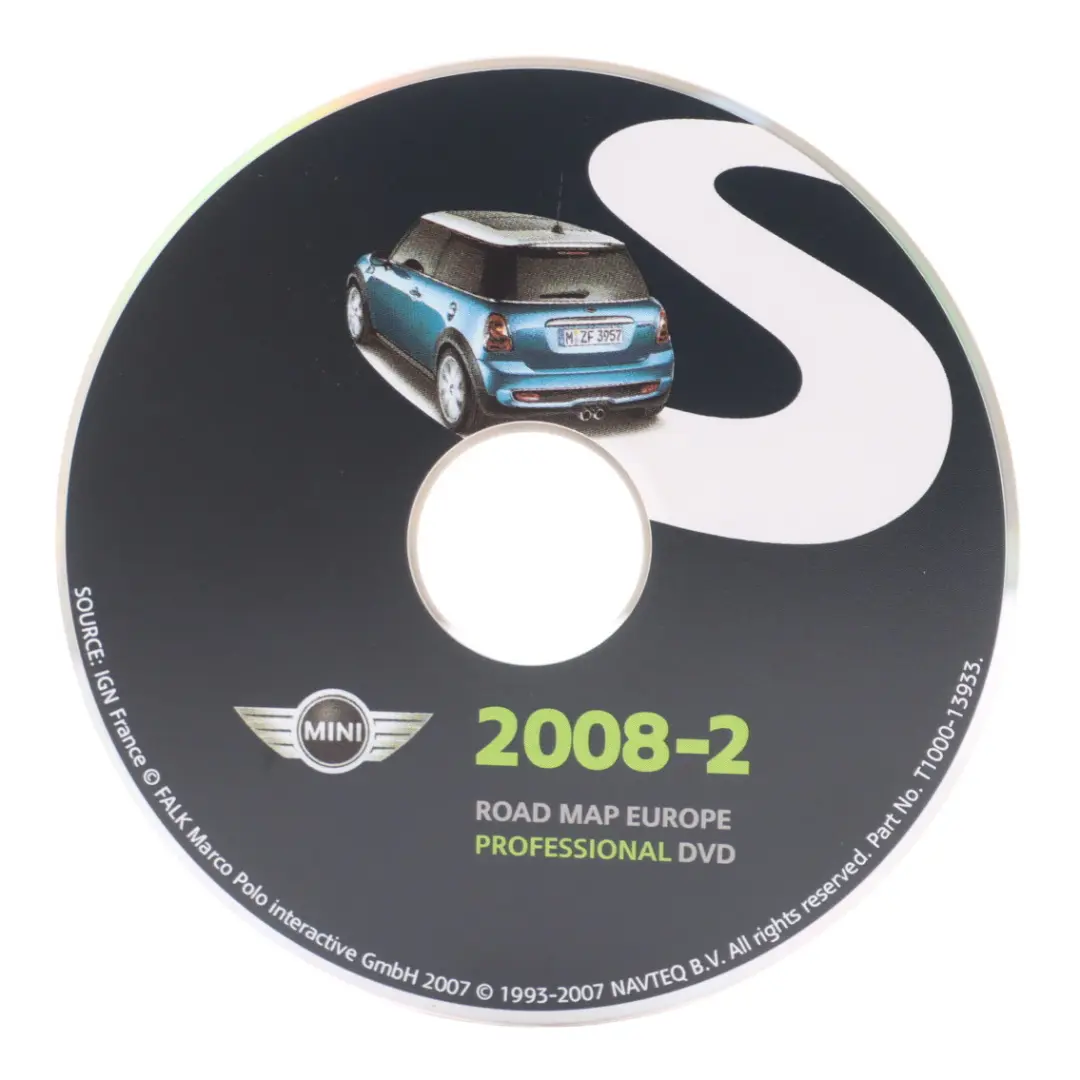 Map Europe Professional 2008-2 to Mini Cooper S R56 Road with Part number T1000 Mini Cooper S R56 Road Map Europe Professional 2008-2 - SKU T1000-13933 - Part number T1000
