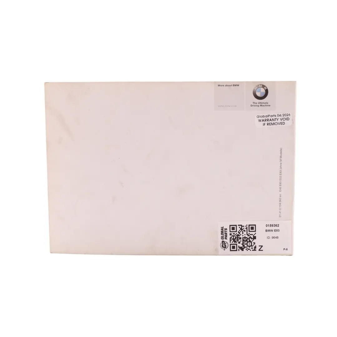 Service Booklet Owner's Handbook to BMW E46 E53 E83 E85 with Part number 0159362 BMW E46 E53 E83 E85 Service Booklet Owner's Handbook - SKU 0159362 - Part number 0159362