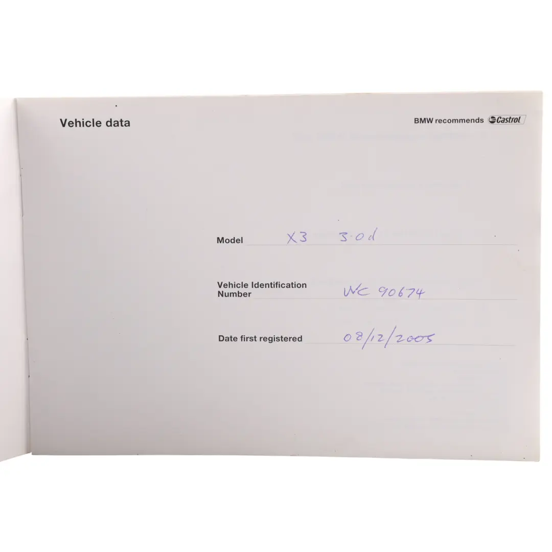 BMW E46 E53 E83 E85 Service Booklet Owner's Handbook - SKU 0159362 - Part number 0159362