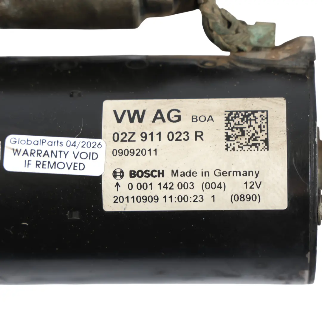 Audi A3 8P VW Golf 5k Starter Motor 1.4 TFSI CAXC Petrol 0001142003 - SKU 02Z911023R - Part number 02Z911023R
