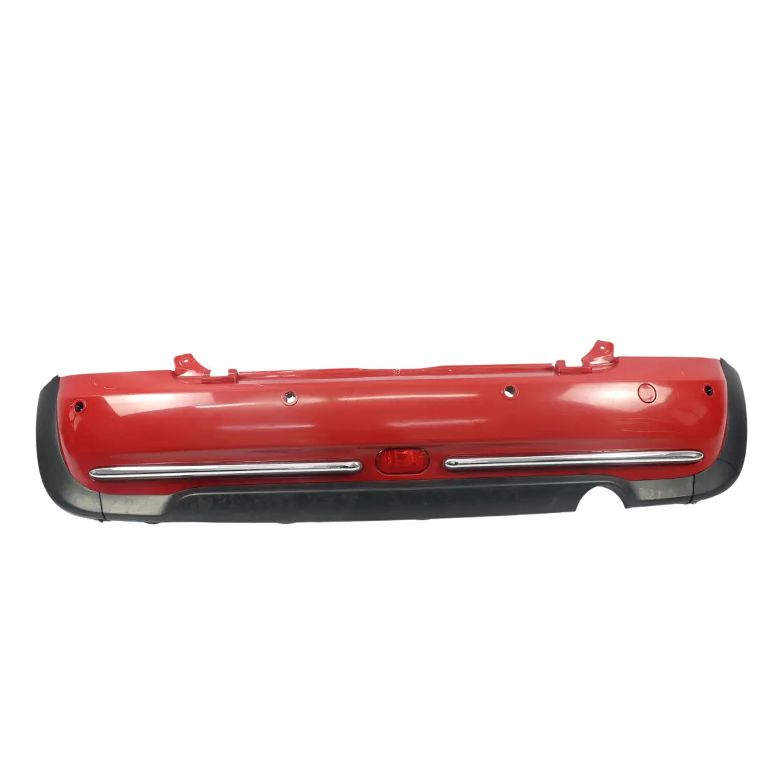 Heckstoßstange Cabrio komplett PDC Zierleiste Chili Rot - 851 für Mini R52 mit Teilenummer 0309183 Mini R52 Heckstoßstange Cabrio komplett PDC Zierleiste Chili Rot - 851 - SKU 0309183-CHRED1 - Teilenummer 0309183