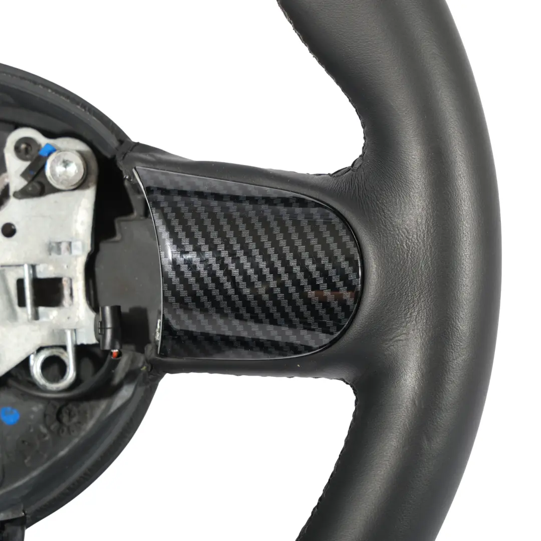 Cuero Negro Aspecto Carbono para Mini Cooper R50 R52 R53 JCW Volante con número de pieza 0397016 Mini Cooper R50 R52 R53 JCW Volante Cuero Negro Aspecto Carbono - SKU 0397016 - Número de pieza 0397016