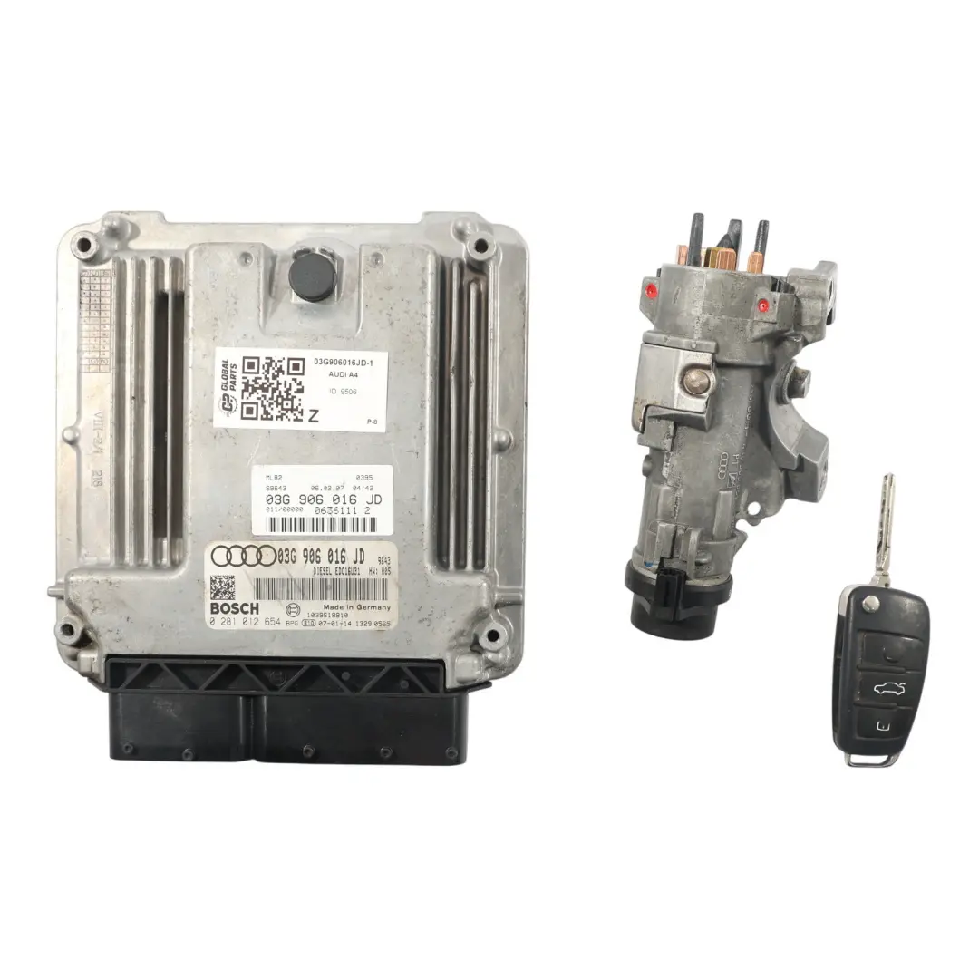 Audi A4 B7 2.0 TDI 140 HP Unidad Control Motor ECU + Llave Manual - SKU 03G906016JD-1 - Número de pieza 03G906016JD