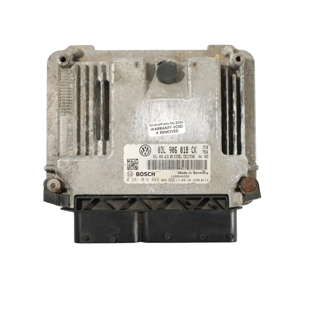 5K Calculateur Moteur 170 HP 2.0 TDI CFGB pour Skoda Superb B6 VW Golf à propos du numéro de pièce 03L906018CK Skoda Superb B6 VW Golf 5K Calculateur Moteur 170 HP 2.0 TDI CFGB - SKU 03L906018CK-1 - Numéro de pièce 03L906018CK