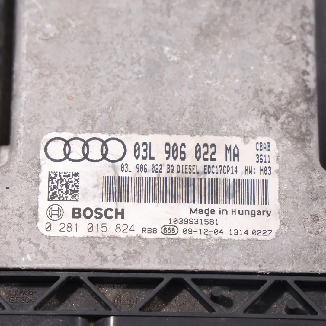 Audi A3 8P Motor Steuergerät ECU 2.0 TDI CBAB 140HP Kit - SKU 03L906022MA-1 - Teilenummer 03L906022MA