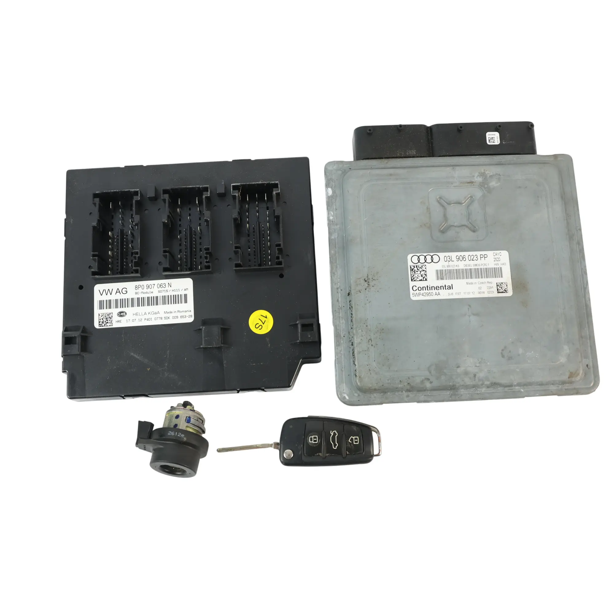 Audi A3 8P 1.6 TDI 105HP CAYC Kit ECU Contrôle Moteur BCM Clé 03L906023PP Manuel