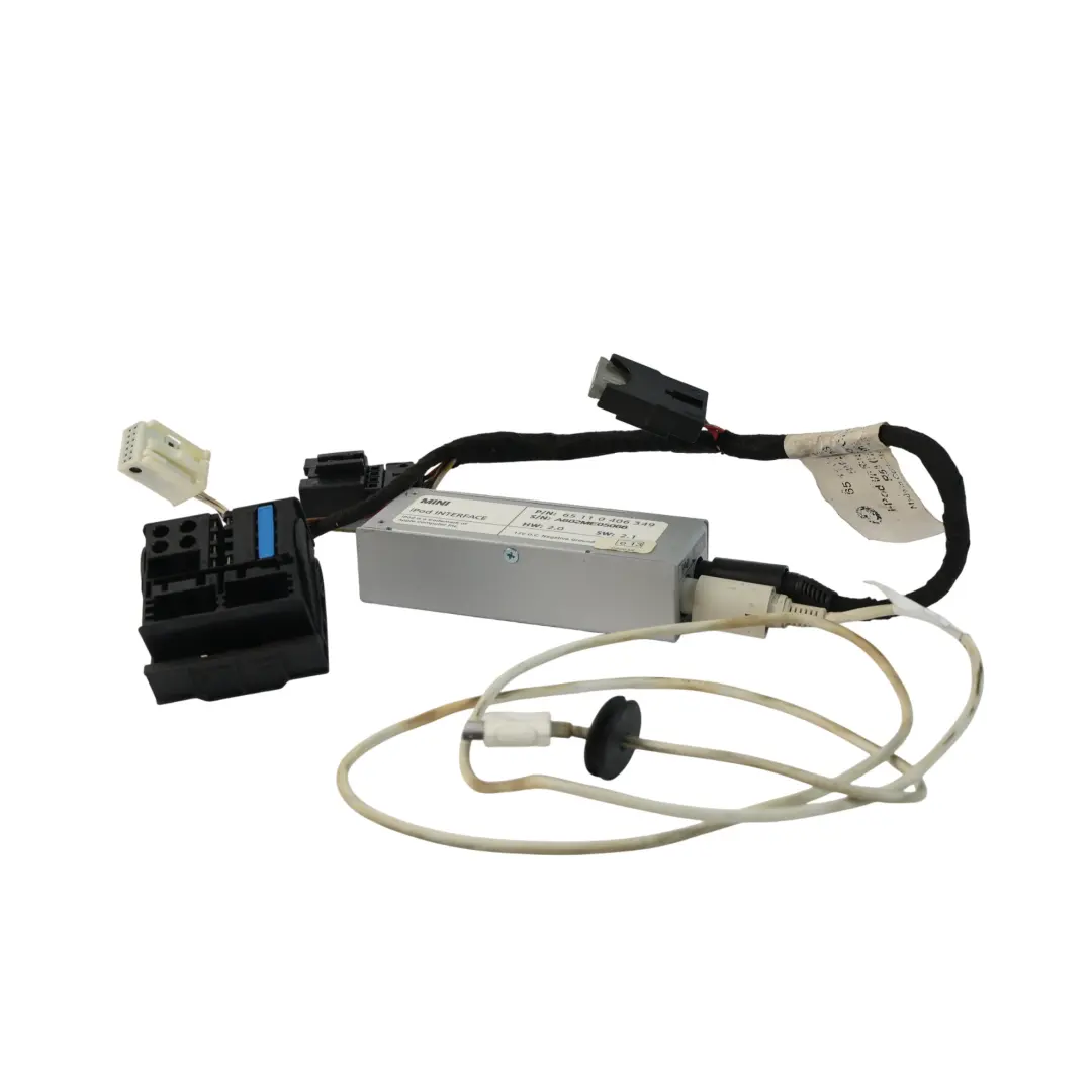 iPod Interface Adapter Connection Cable Unit Module to Mini R50 R52 R53 with Part number 0406349 Mini R50 R52 R53 iPod Interface Adapter Connection Cable Unit Module - SKU 0406349-1 - Part number 0406349