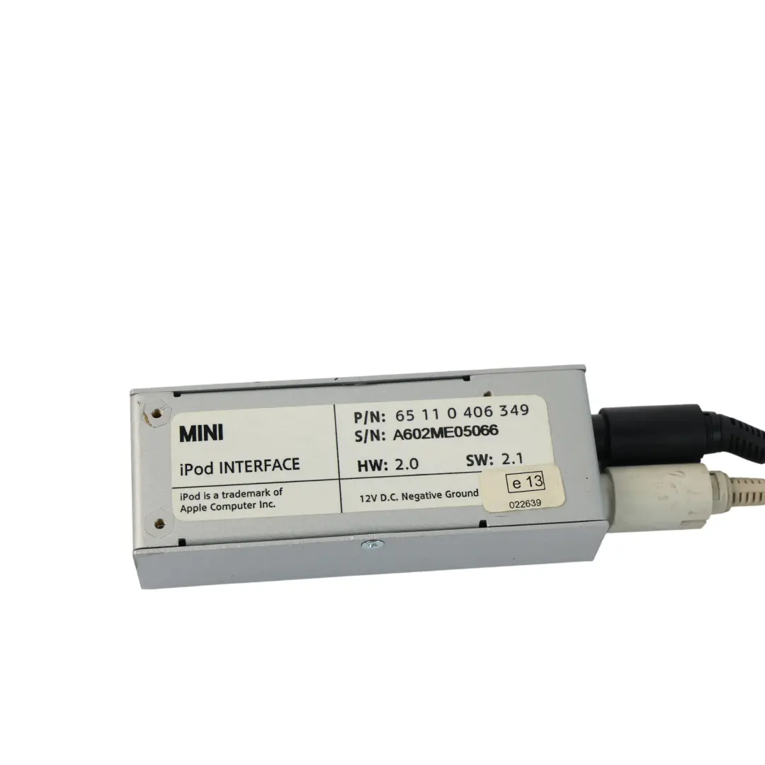iPod Interface Adapter Connection Cable Unit Module to Mini R50 R52 R53 with Part number 0406349 Mini R50 R52 R53 iPod Interface Adapter Connection Cable Unit Module - SKU 0406349-1 - Part number 0406349