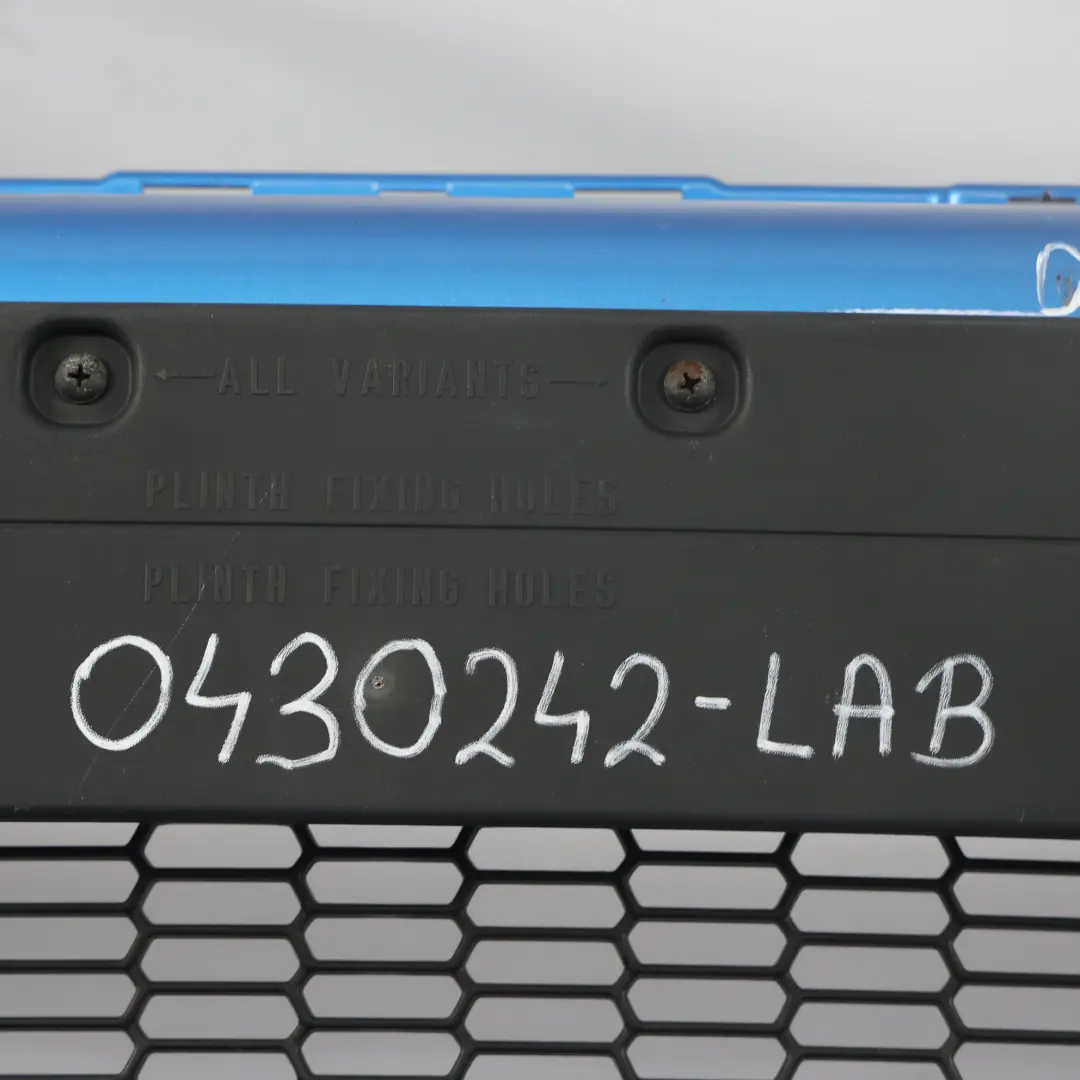 Front Bumper Trim Panel Laser Blue Metallic - A59 to Mini Cooper S R55 R56 with Part number 0430242 Mini Cooper S R55 R56 Front Bumper Trim Panel Laser Blue Metallic - A59 - SKU 0430242-LAB - Part number 0430242