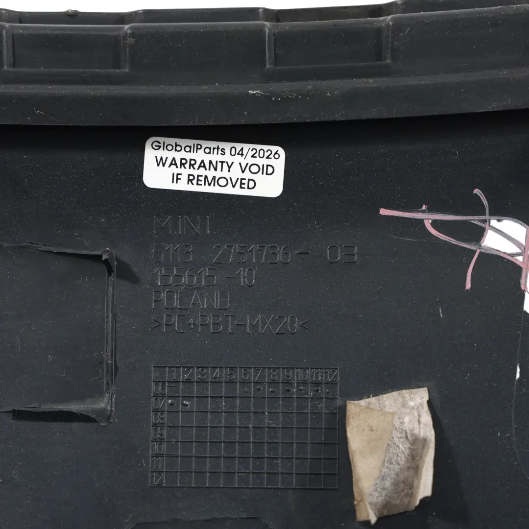 Grille Entrée Air Capot Astro Noir pour Mini Cooper R55 R56 R57 à propos du numéro de pièce 2751736 Mini Cooper R55 R56 R57 Grille Entrée Air Capot Astro Noir - SKU 0430302-ASB - Numéro de pièce 2751736