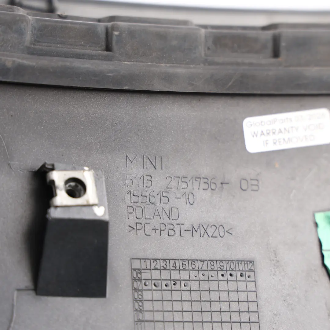 Mini Cooper S R55 R56 Air Inlet Grille Bonnet Hood Scoop Dark Silver - 871 - SKU 0430302-DS1 - Part number 0430302