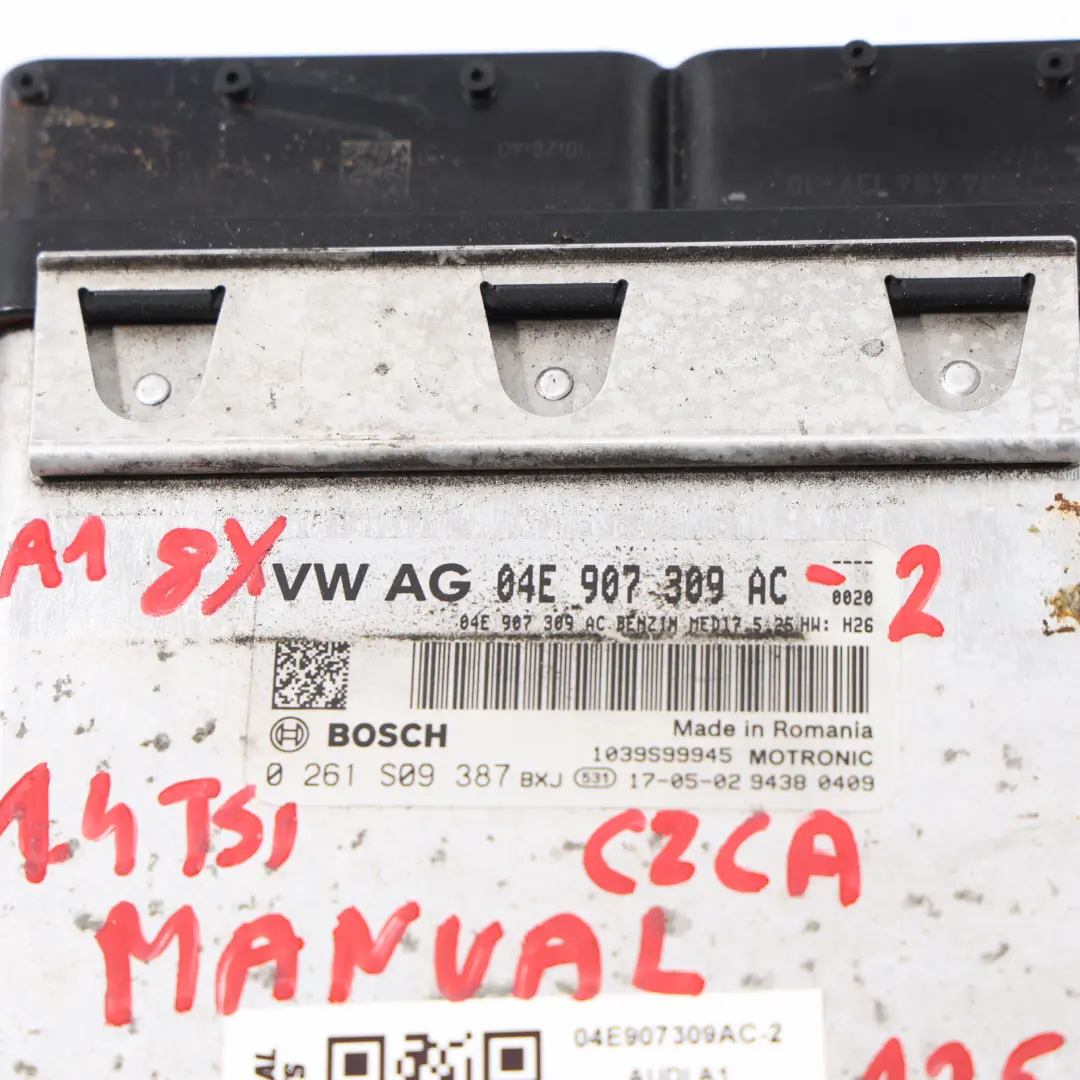 CZCA 125HP Kit Calculateur Moteur Manuel pour Audi A1 8X 1.4 TFSI à propos du numéro de pièce 04E907309AC Audi A1 8X 1.4 TFSI CZCA 125HP Kit Calculateur Moteur Manuel - SKU 04E907309AC-2 - Numéro de pièce 04E907309AC