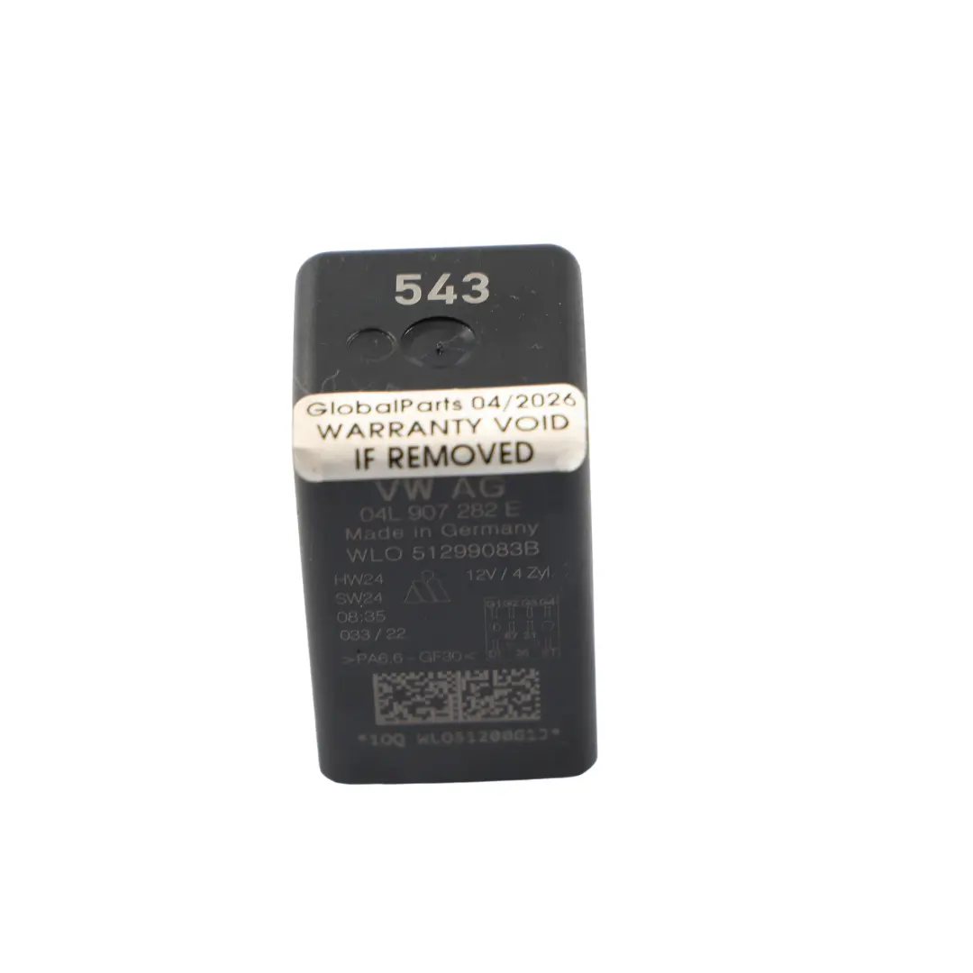 Audi Passat B8 Relé Bujías 543 9 Pines 12V Negro 04L907282B - SKU 04L907282E - Número de pieza 04L907282E