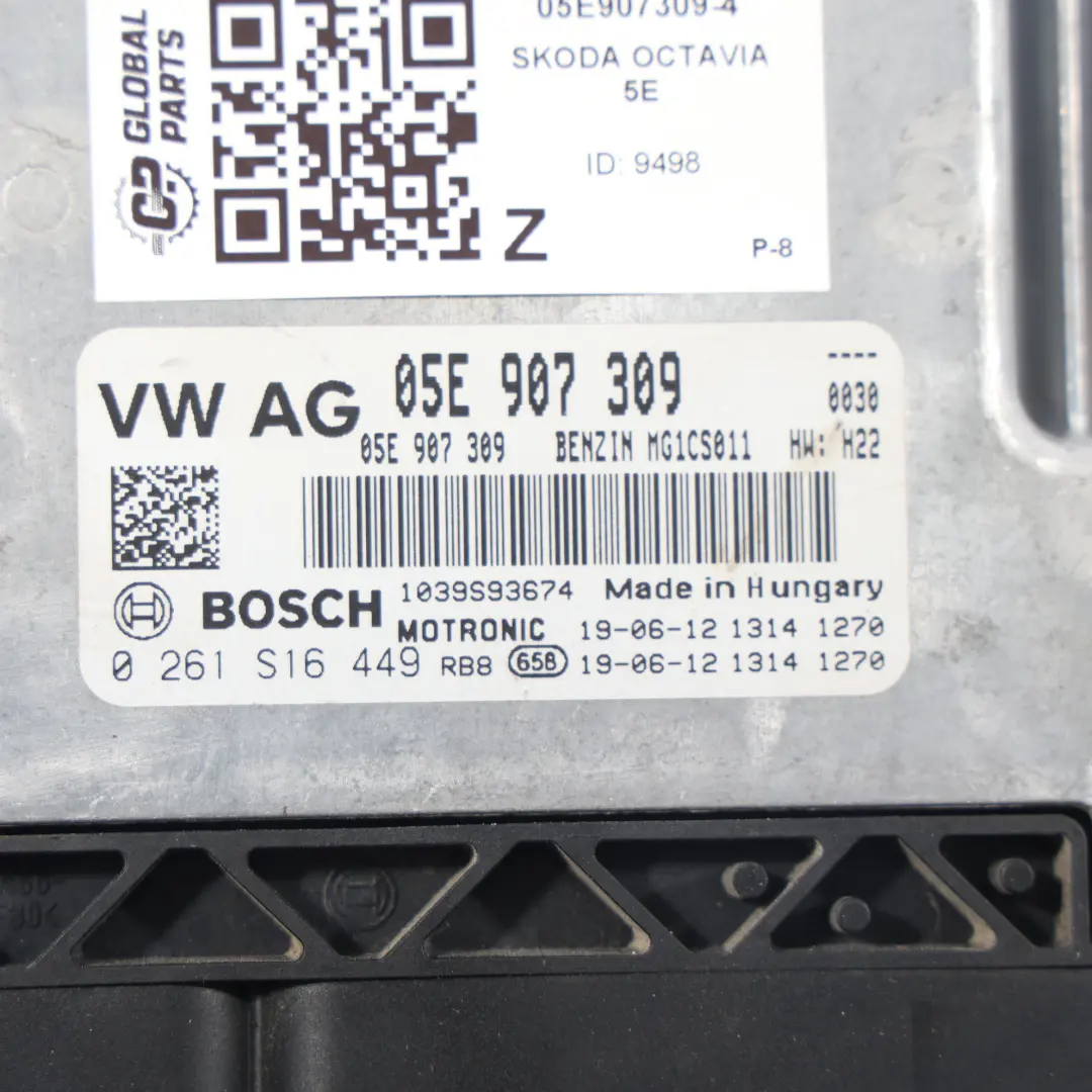 Seat Skoda Octavia 5E 1.5 TSI DADA 150HP Kit ECU Control Motor Manual - SKU 05E907309-4 - Número de pieza 05E907309