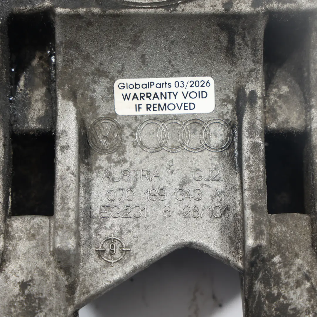 Soporte Motor 2.5 TDI Diesel para Volkswagen Transporter T5 con número de pieza 070199343A Volkswagen Transporter T5 Soporte Motor 2.5 TDI Diesel - SKU 070199343A - Número de pieza 070199343A